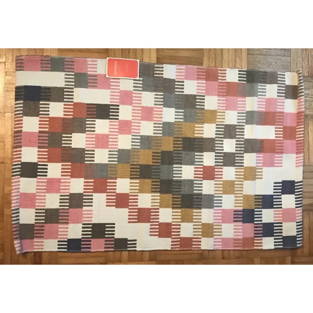 Opalhouse Woven Accent Rug Cream Gray Red mustard